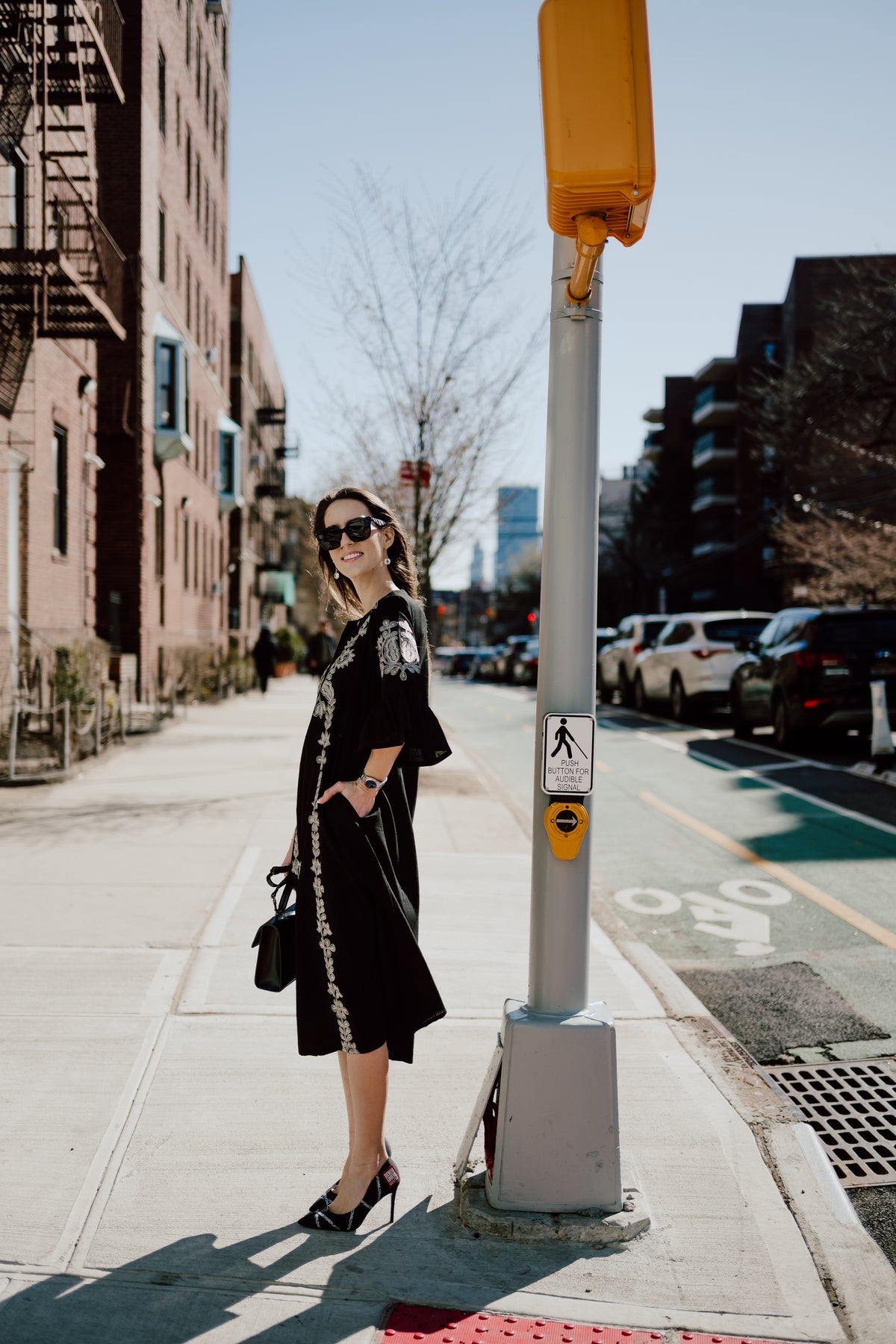 Anika Dress - Black/White