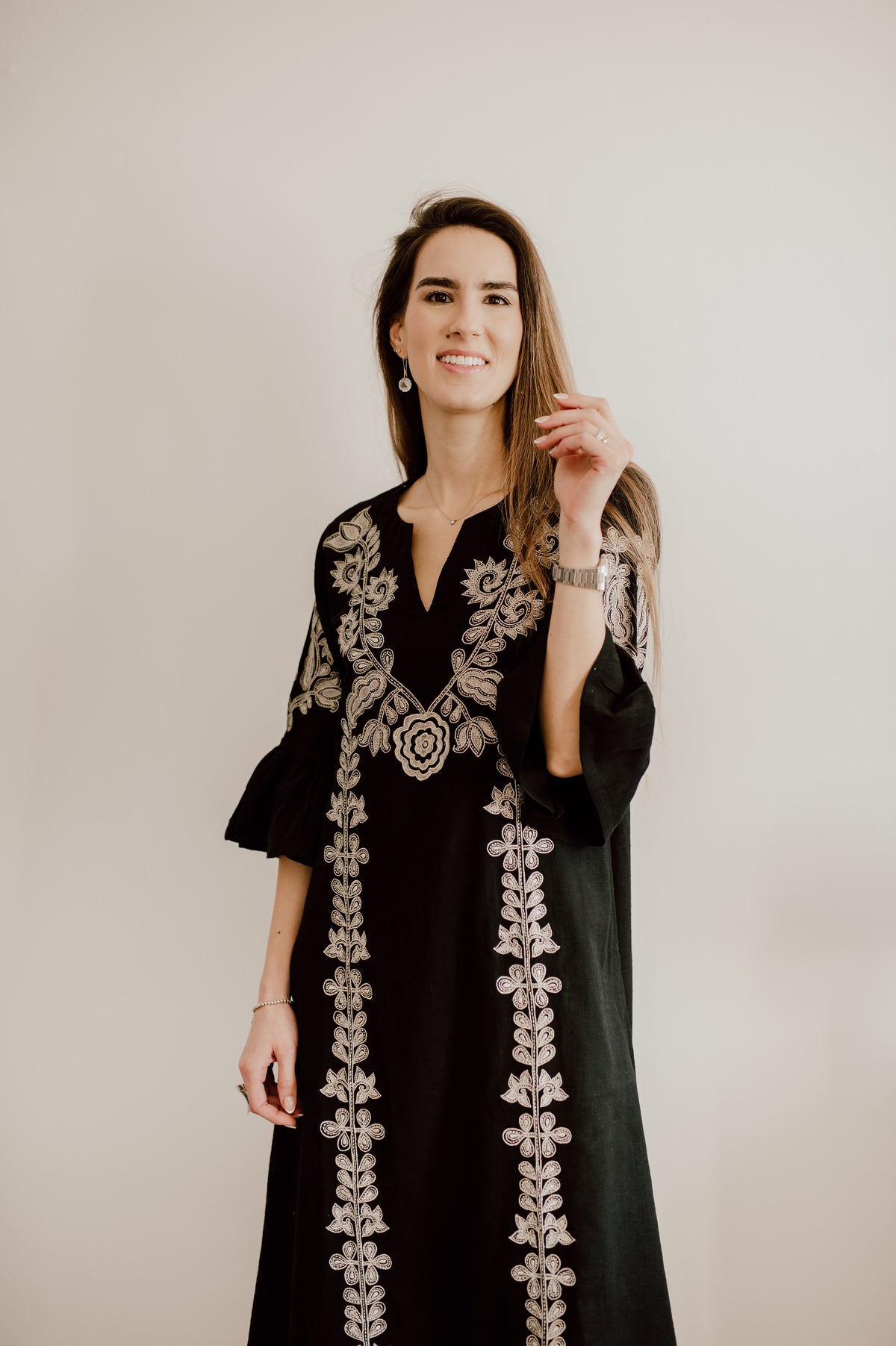 Anika Dress - Black/White
