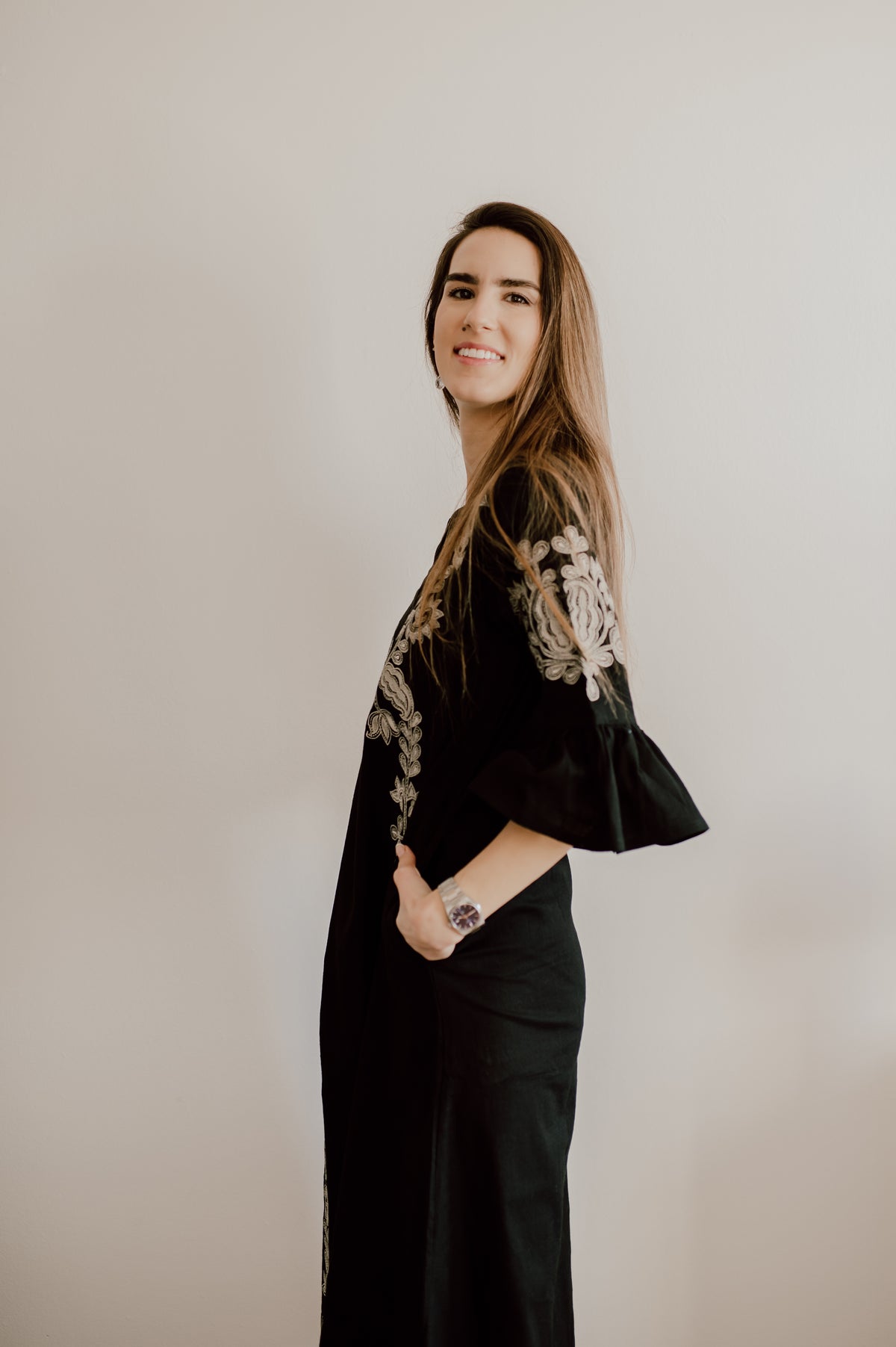 Anika Dress - Black/White