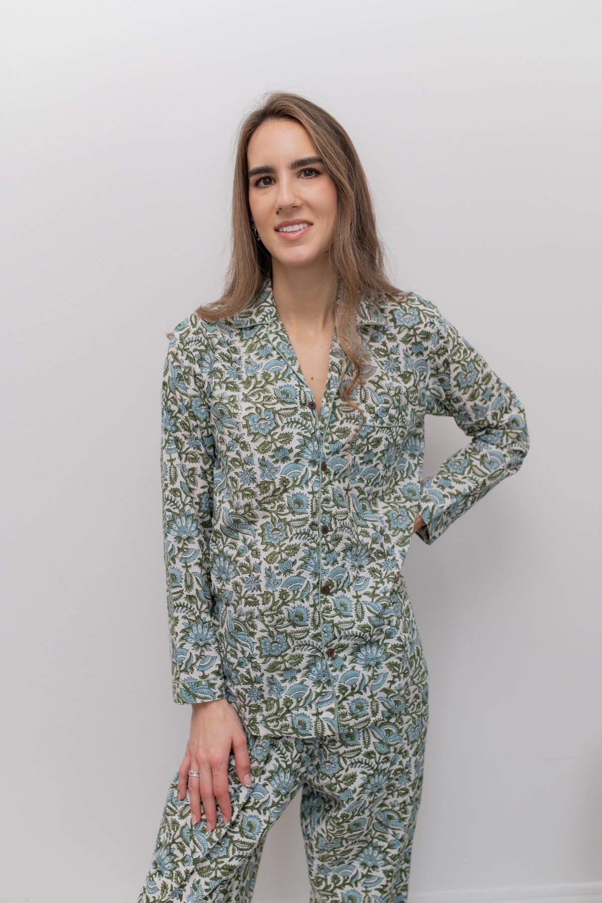 May Bloom Pajama Set – Hand Block Print Cotton Pajamas