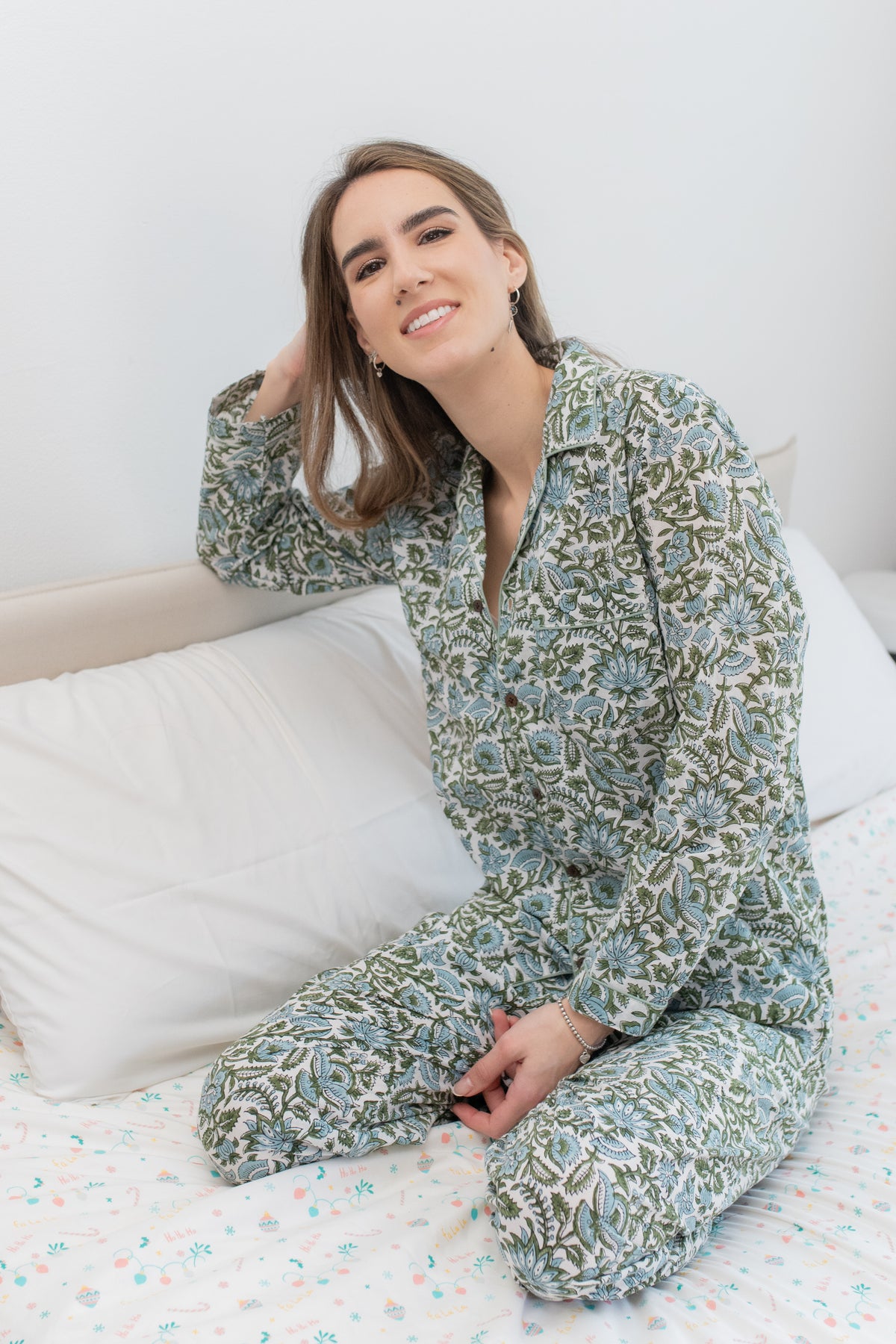 May Bloom Pajama Set – Hand Block Print Cotton Pajamas