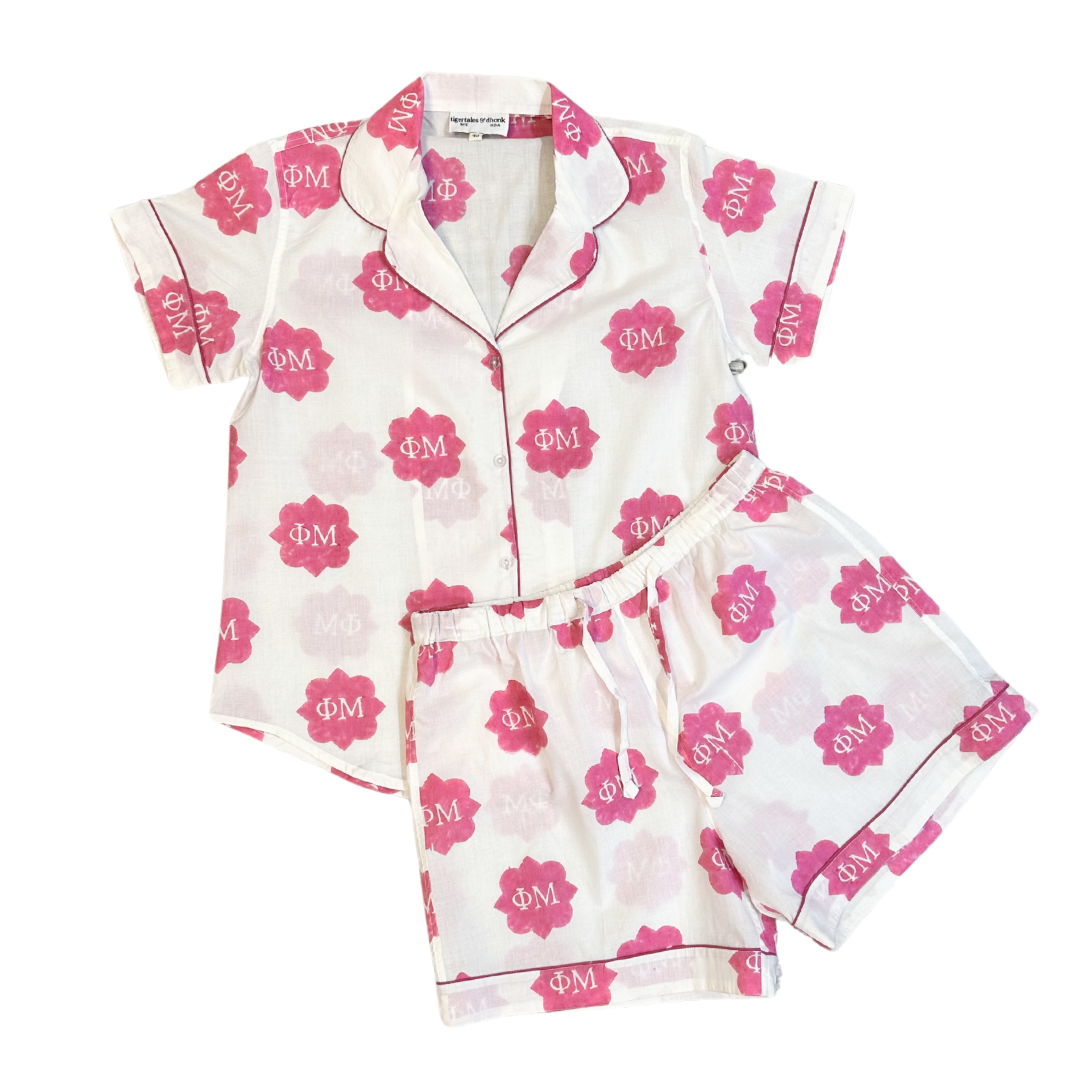 Short Pajama Sets - Phi Mu - Tiger Tales NYC