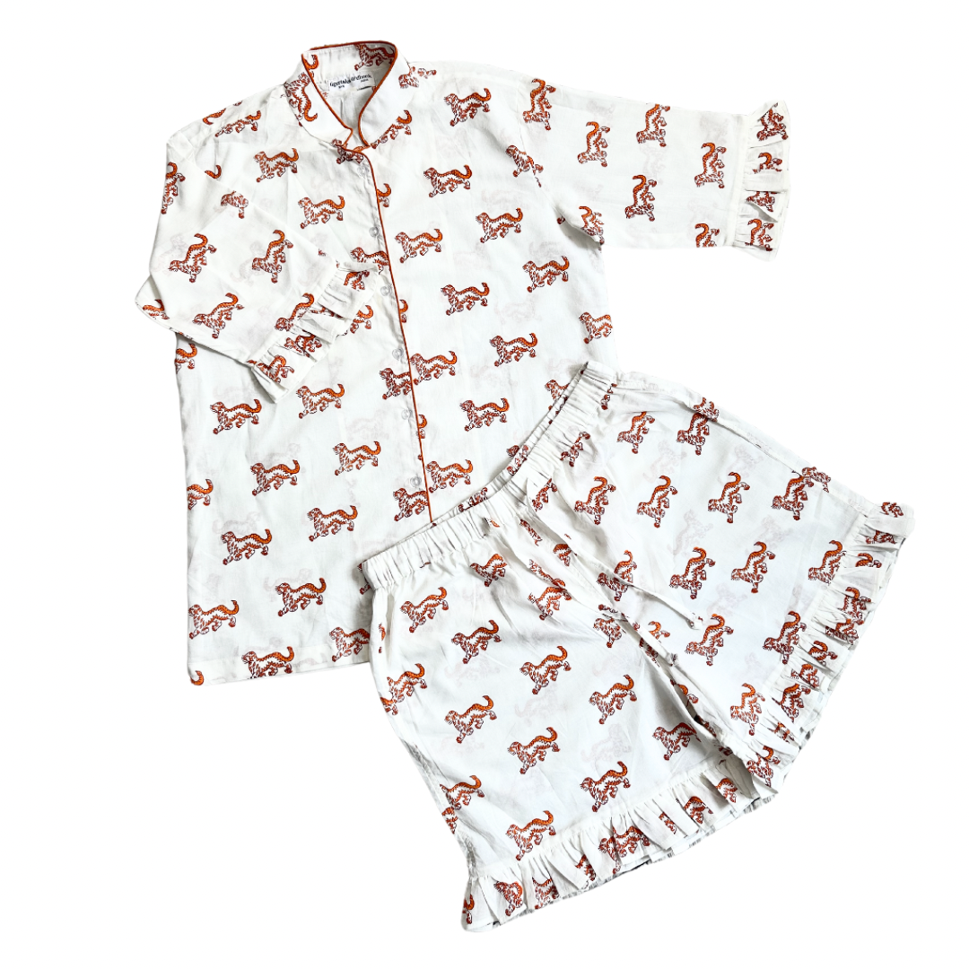 Short Pajama Sets - Dancing Tiger