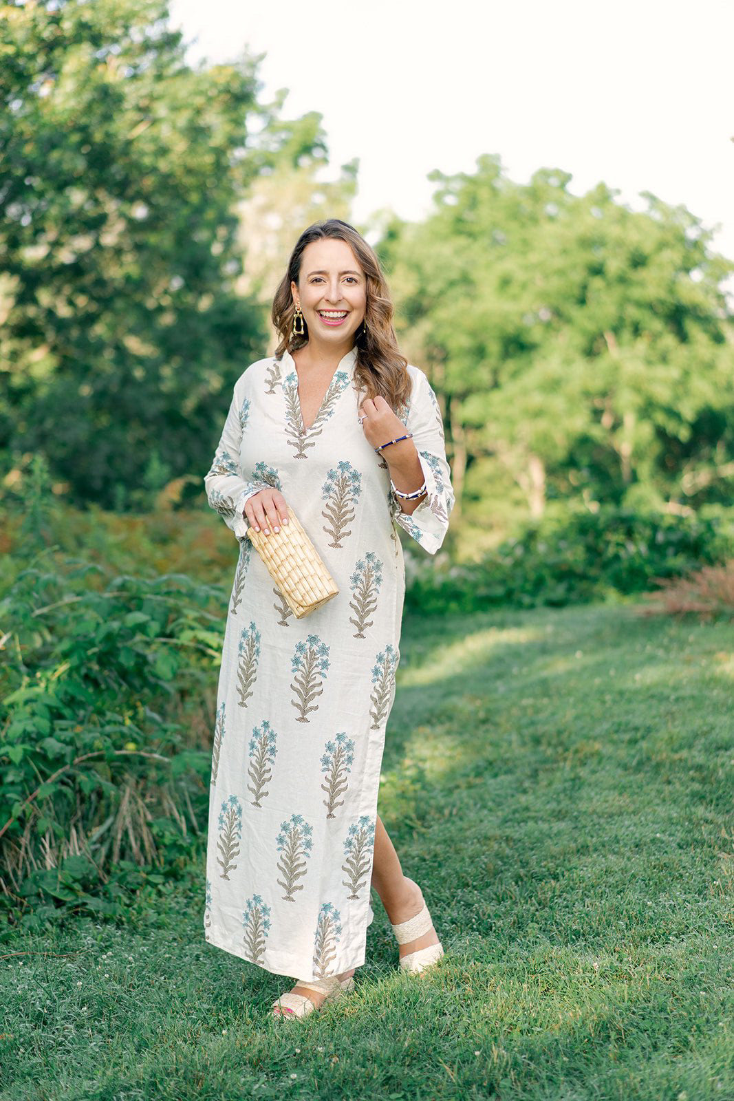 caftan dress cotton Indian Block Print Plus Size Kaftan for Women Indo Libas Offers a fluid Ria Caftan Bluebell Block
